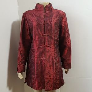 SHENG TANGKUYI Women's Red Kimono jacket sz XXXXL